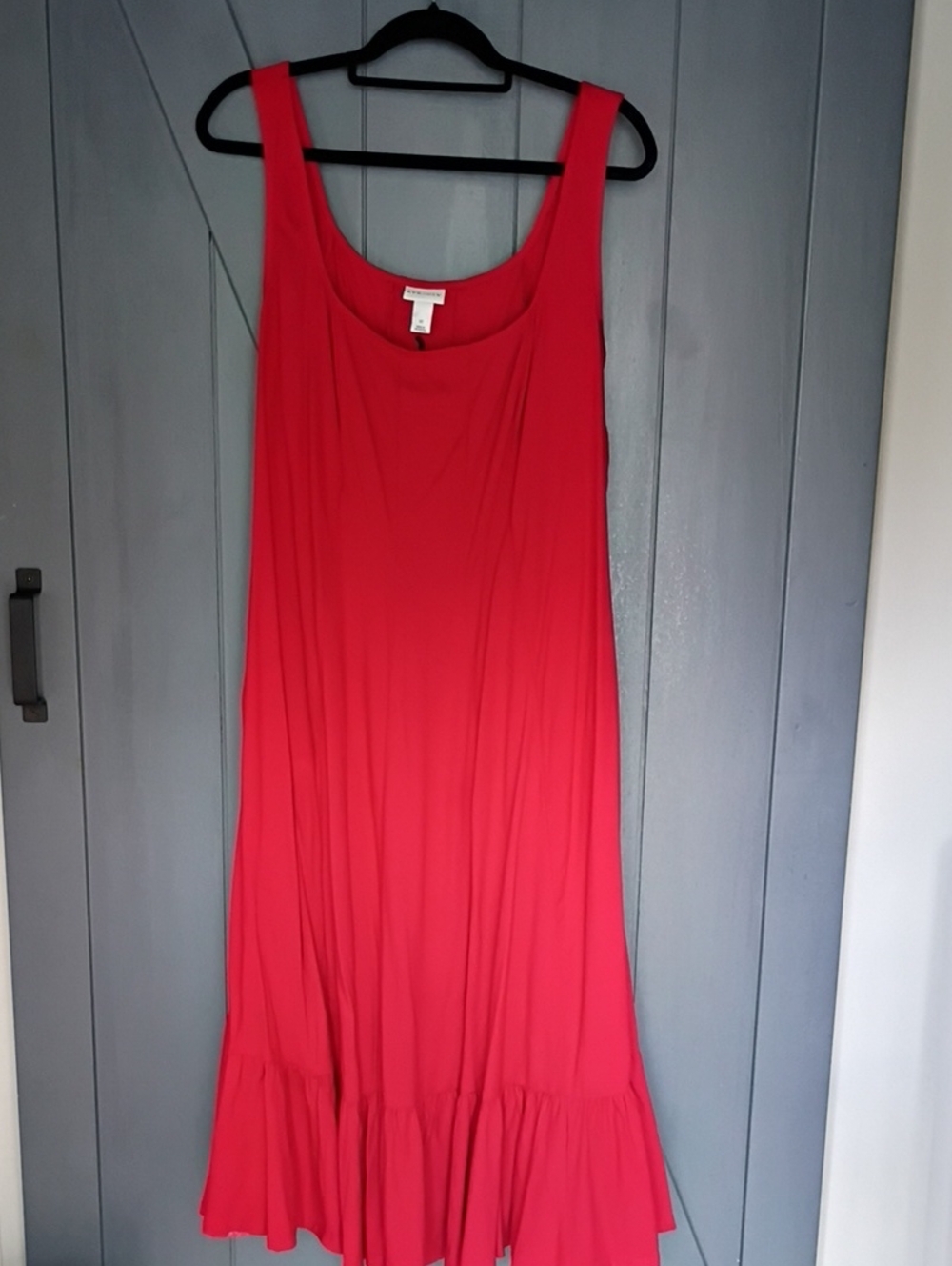 Ava & Viv Red Sleeveless Ruffle-Hem Tunic Dress